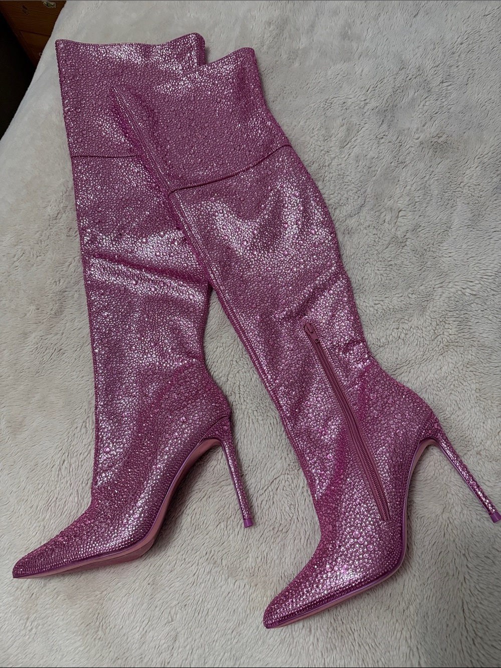 Steve Madden | Vivianne Pink Rhinestone Over-the-Knee Stiletto Boots | NIB | 8.5